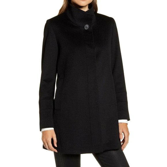 $1100 FLEURETTE Stand Collar LORA PIANA Wool Coat Jacket BLACK  CLASSY - Picture 4 of 10